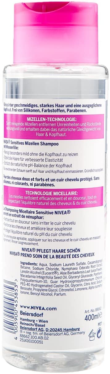 Nivea Micelles Shampoo 3 x 400 ml Bottles