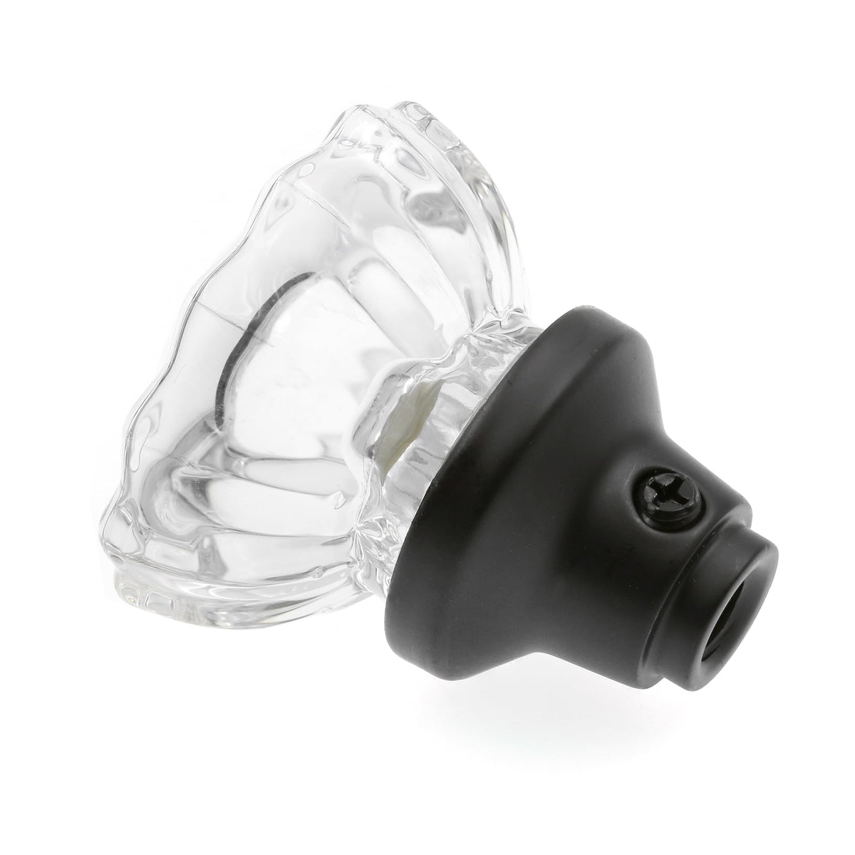Prime-Line E 28318 Mortise Style Fluted Glass Door Knobs - Perfect for Replacing Broken Antique Lock Sets on Interior Doors, Features 2 In. Outside Diameter Knobs, Matte Black (1 Set)