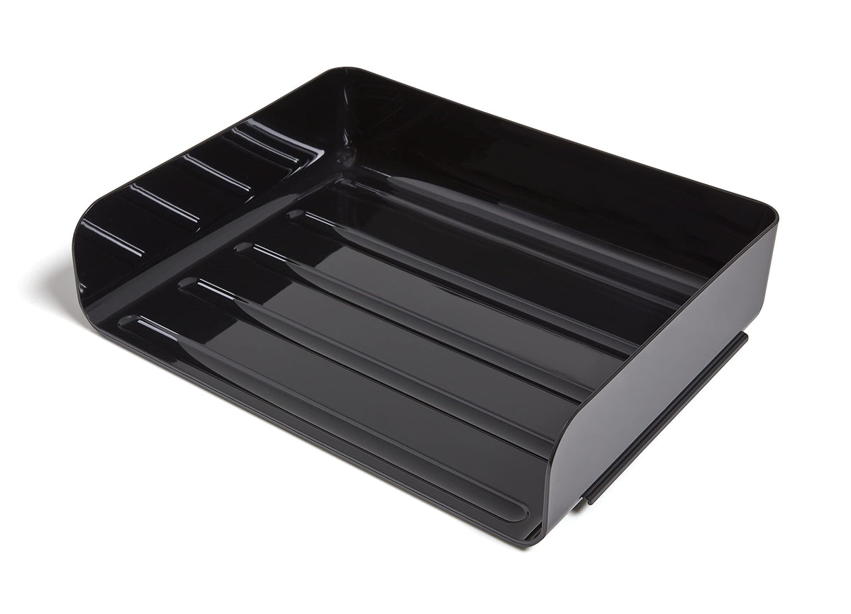 MyOfficeInnovations 24380815 Side Load Stackable Plastic Letter Tray, Blk