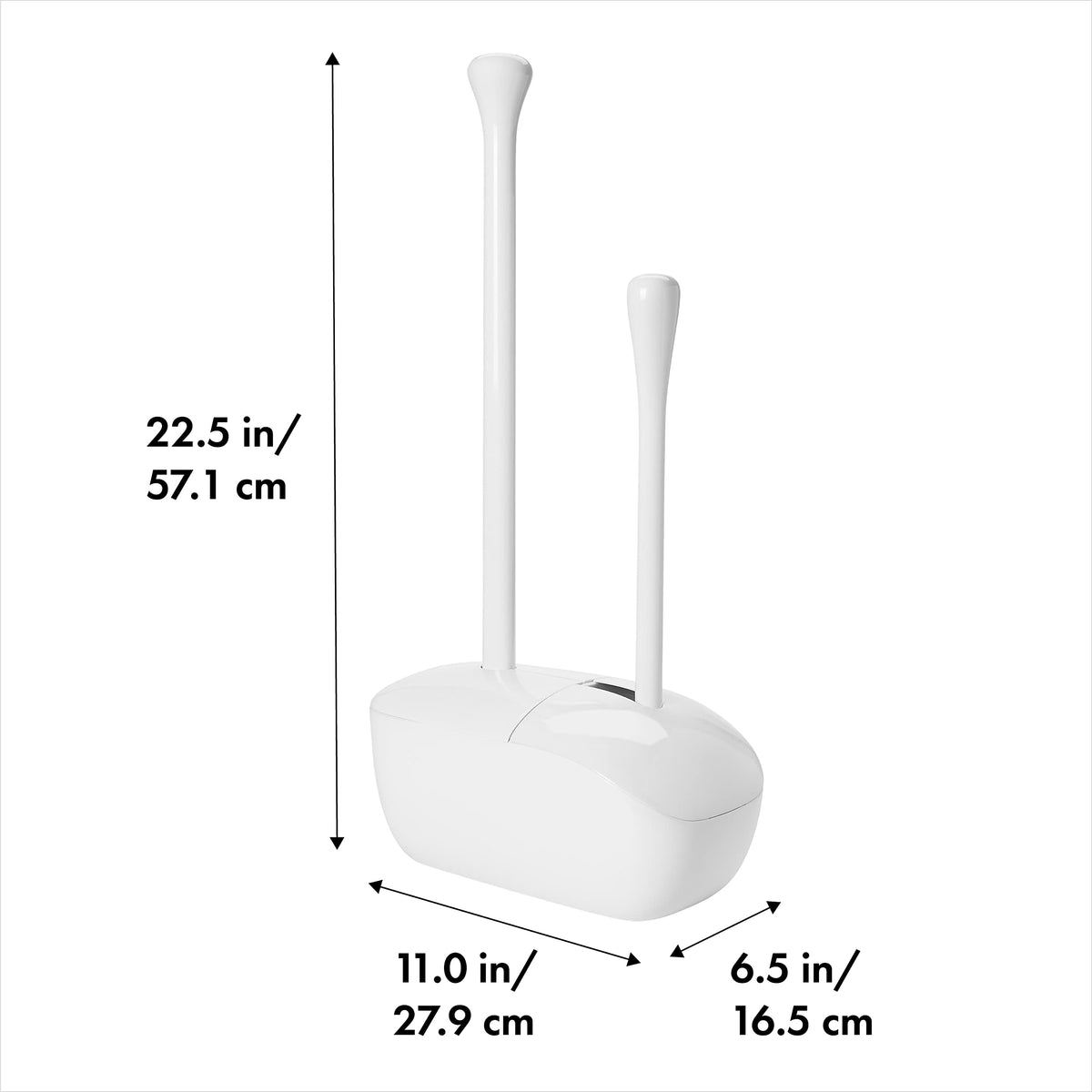 OXO Good Grips Set Toilet Brush & Plunger Combo, Natural rubber, White