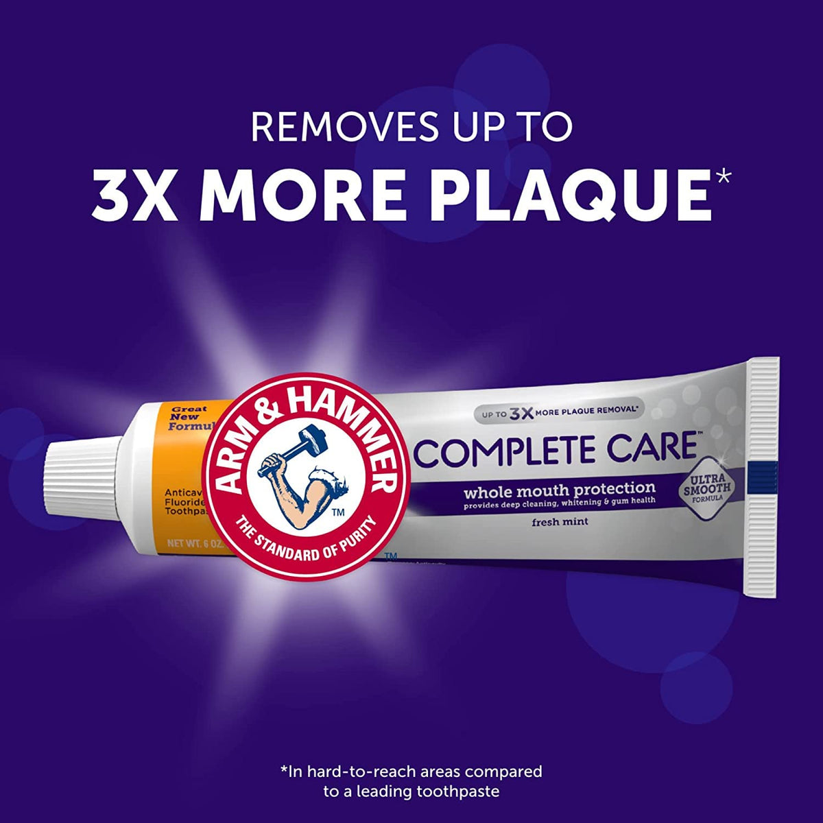 ARM & HAMMER Complete Care Fluoride Anticavity Toothpaste, Fresh Mint 6 oz (Pack of 12)