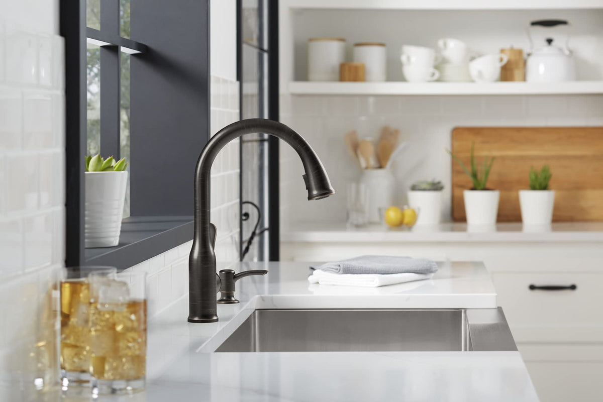 KOHLER K-R23863-SD-2BZ Motif Kitchen Faucet, Pull-Down Sprayer, Spot Resistant, Oil-Rubbed Bronze