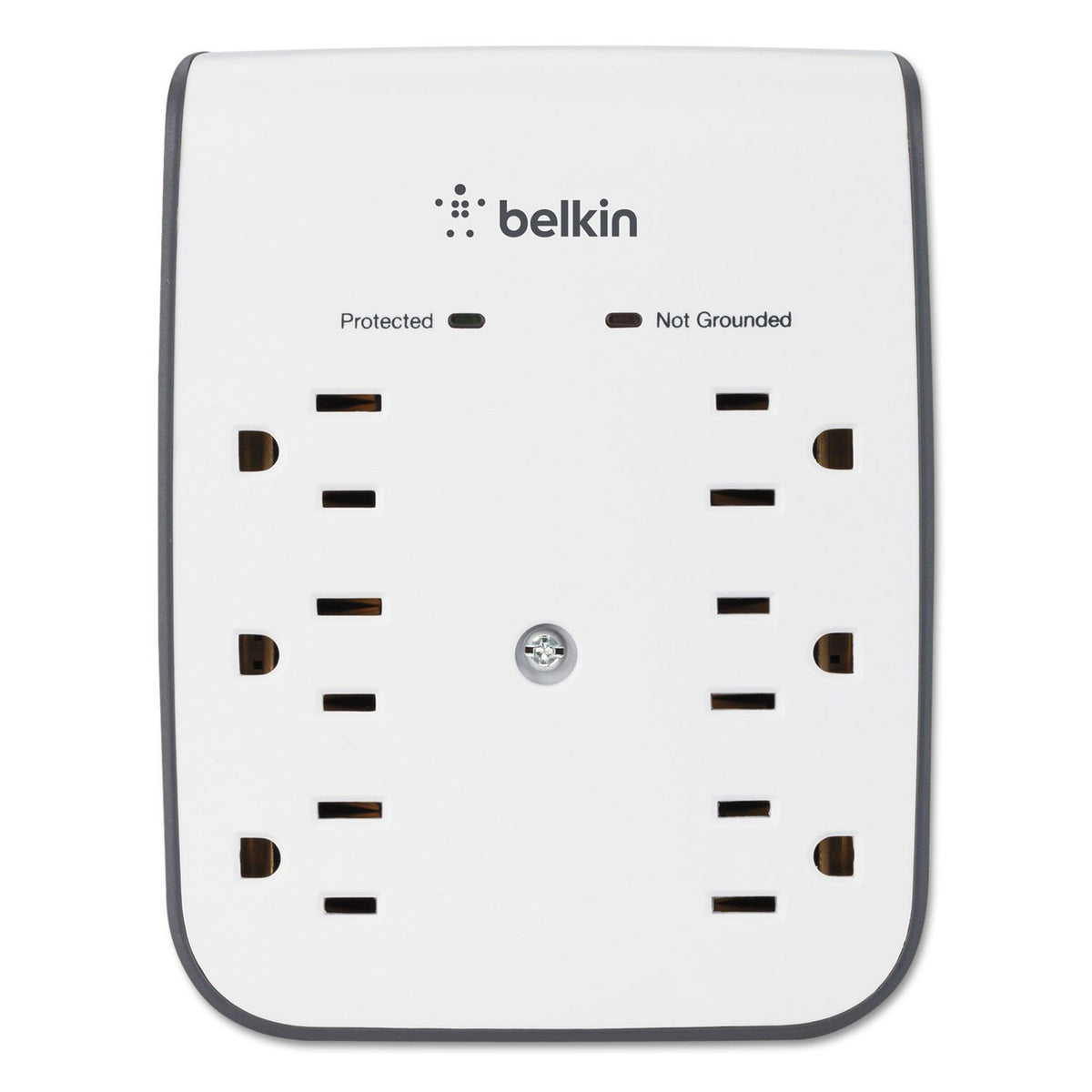 Belkin BSV602TT SurgePlus USB Wall Mount Charger, 6 Outlets; 2 USB, White