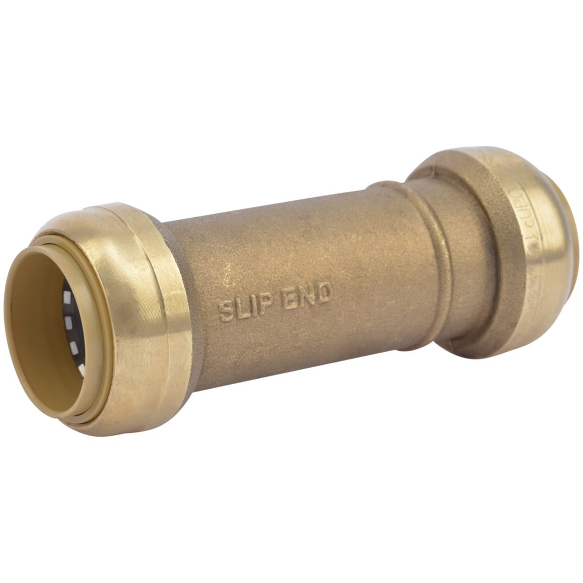 SharkBite 1 Inch Slip Coupling, Push to Connect Brass Plumbing Fitting, PEX Pipe, Copper, CPVC, PE-RT, HDPE, U3020LF