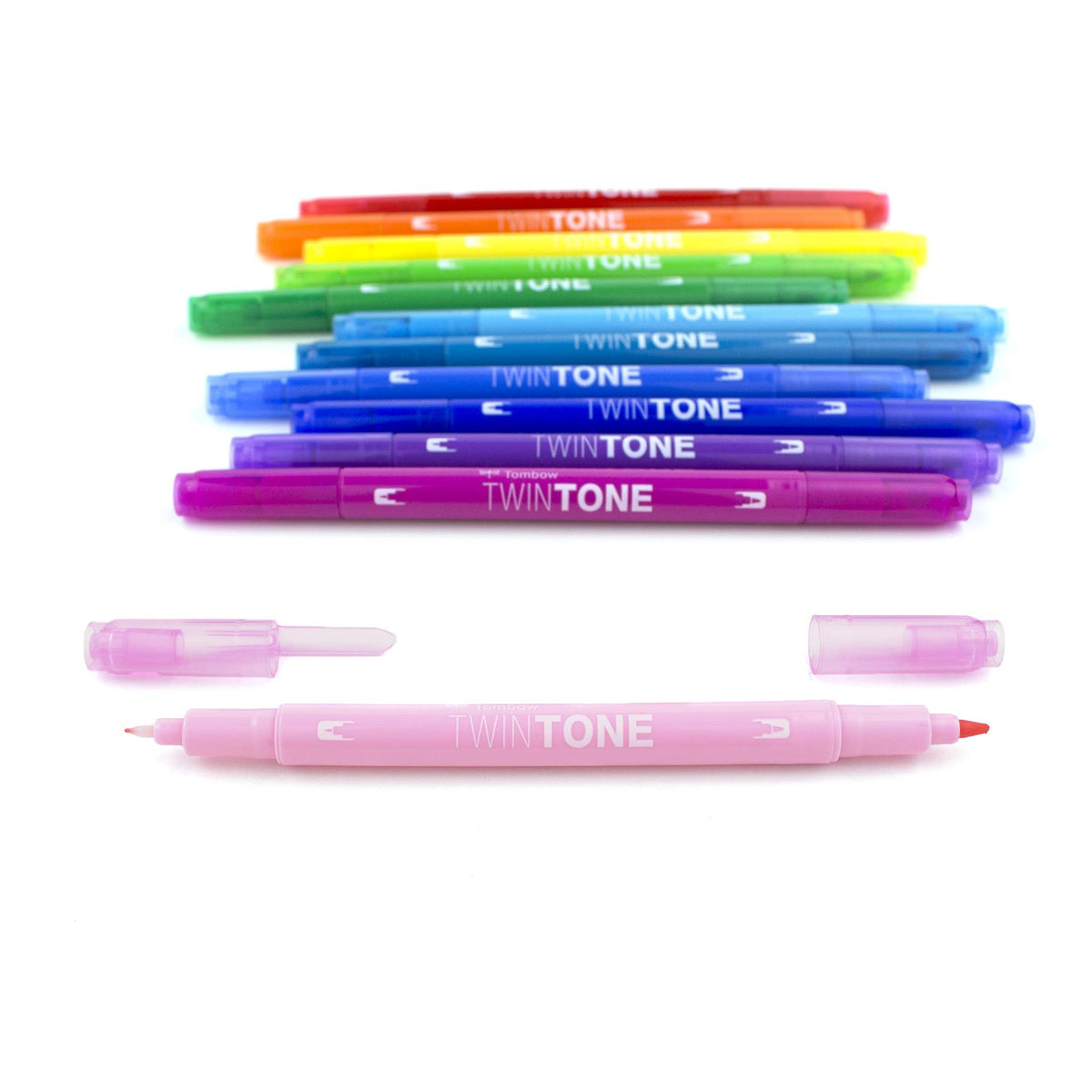 Tombow 61526 TwinTone Marker Set, Rainbow, 12-Pack. Double-Sided Markers Perfect for Planners, Journals, Doodling, and More!