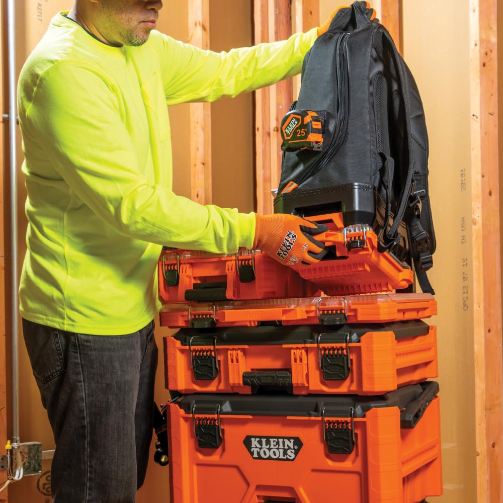 Klein Tools 54812MB MODBox Compact Storage Box, Parts Organizer, Toolbox Connects to MODBox Modular System, Backpack, Tote and Tool Bag