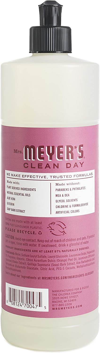 Mrs. MEYER'S Clean Day Liquid Dish Soap, Biodegradable Formula, Mum,16 Fl Oz. (Pack of 6)