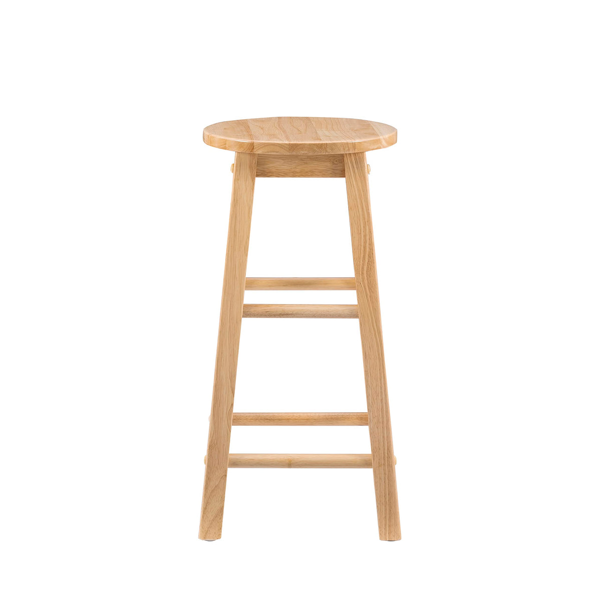 Linon Natural Barstool with Round Seat, 24-Inch
