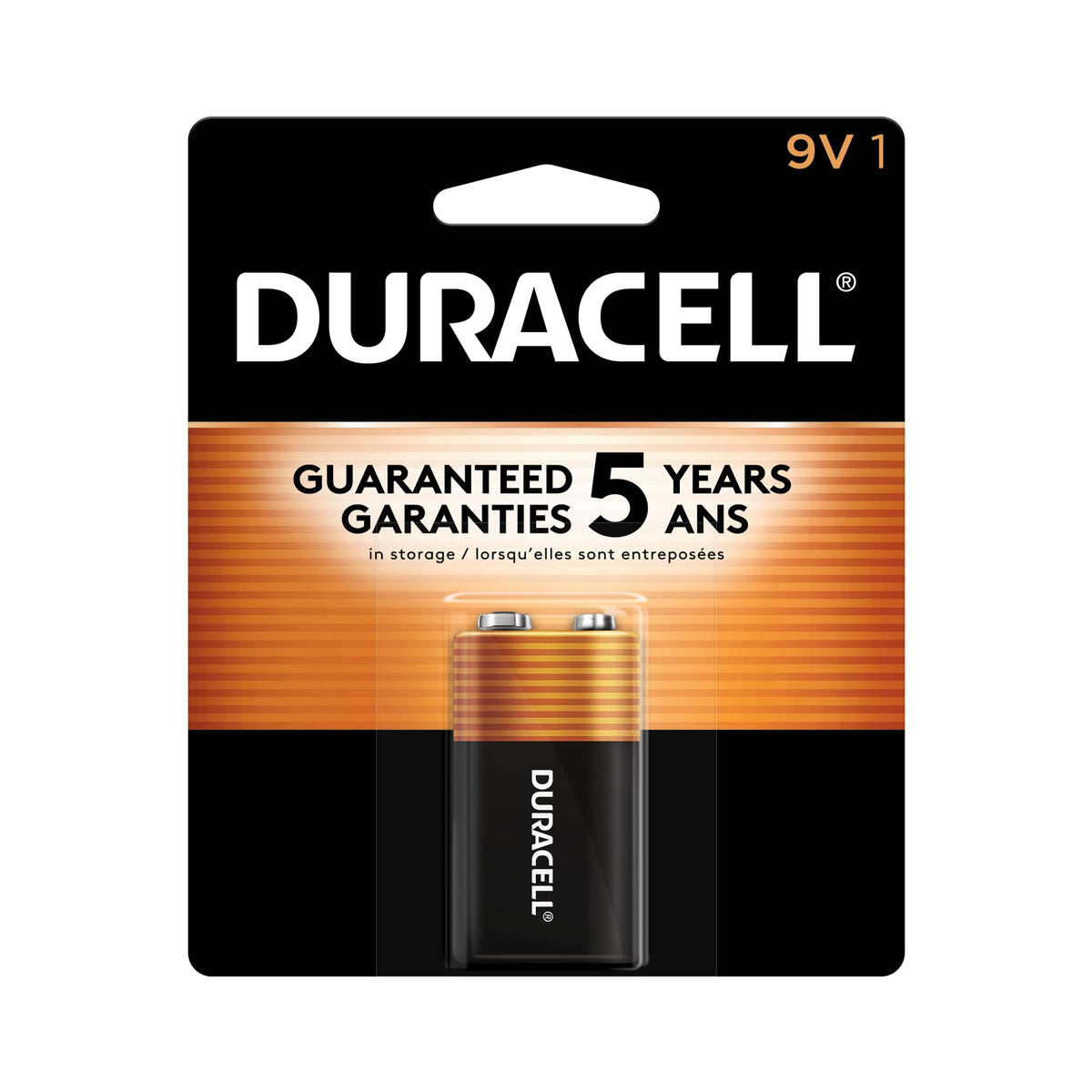 Duracell Coppertop 9V Battery, 1 Count (Pack of 1), Long-lasting All-Purpose Alkaline 9V Batteries for Household and Office Devices