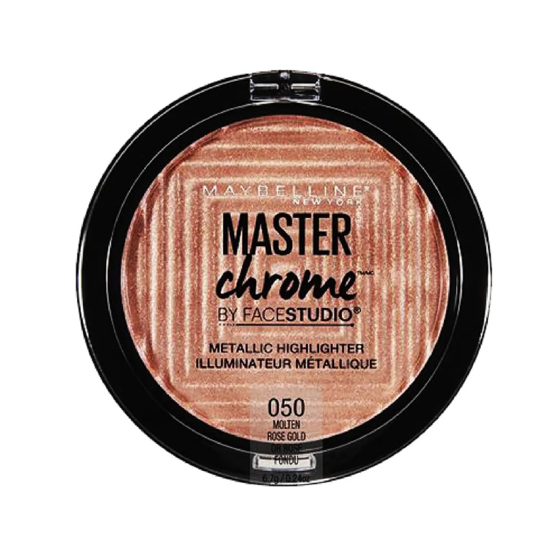 Maybelline New York Facestudio Master Chrome Metallic Highlighter Makeup, Molten Rose Gold, 0.24 oz.