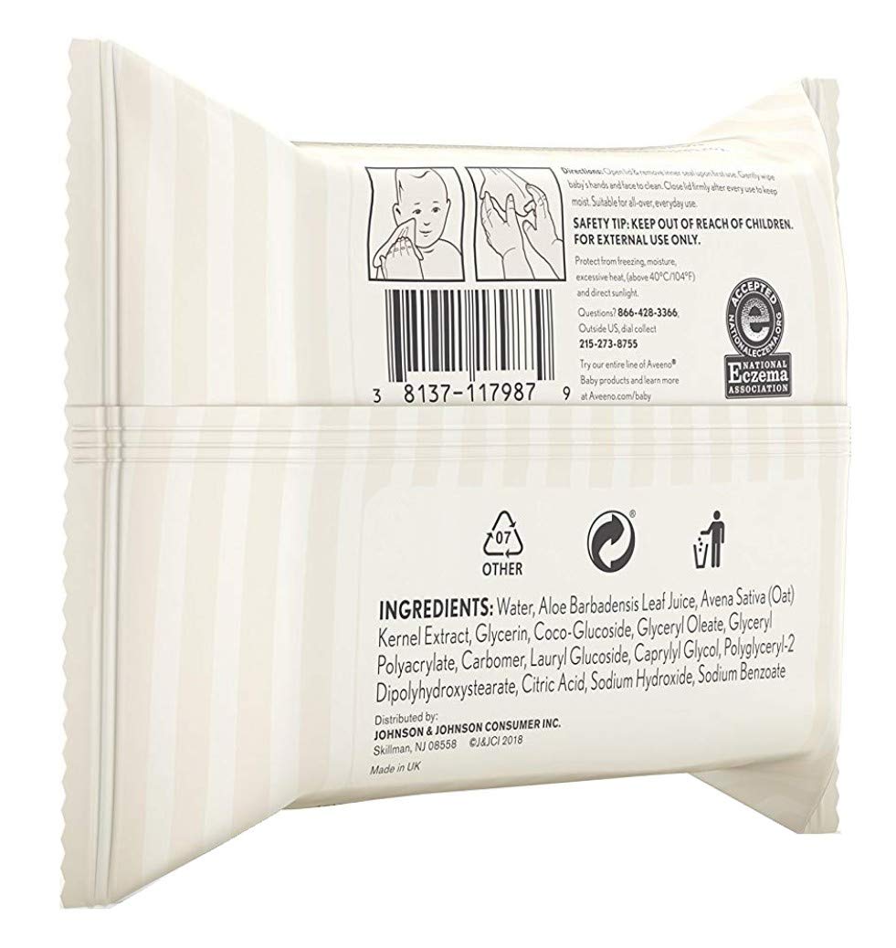 Aveeno Baby Wipes 25 Count Sensitive (4 Pack)