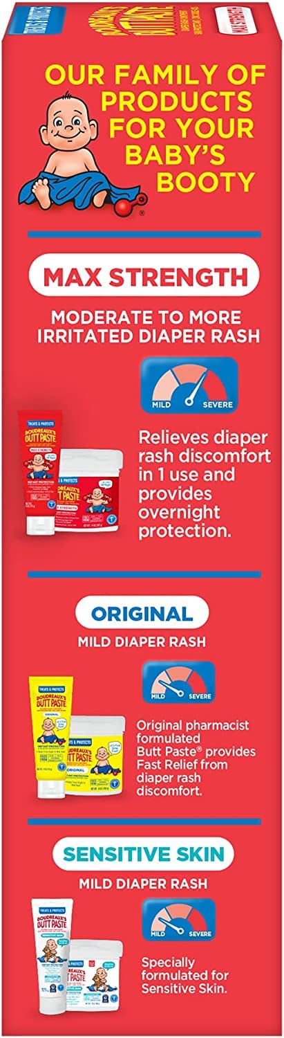 Boudreaux's Butt Paste Maximum Strength Diaper Rash Ointment, 4 Ounce (Pack of 4)