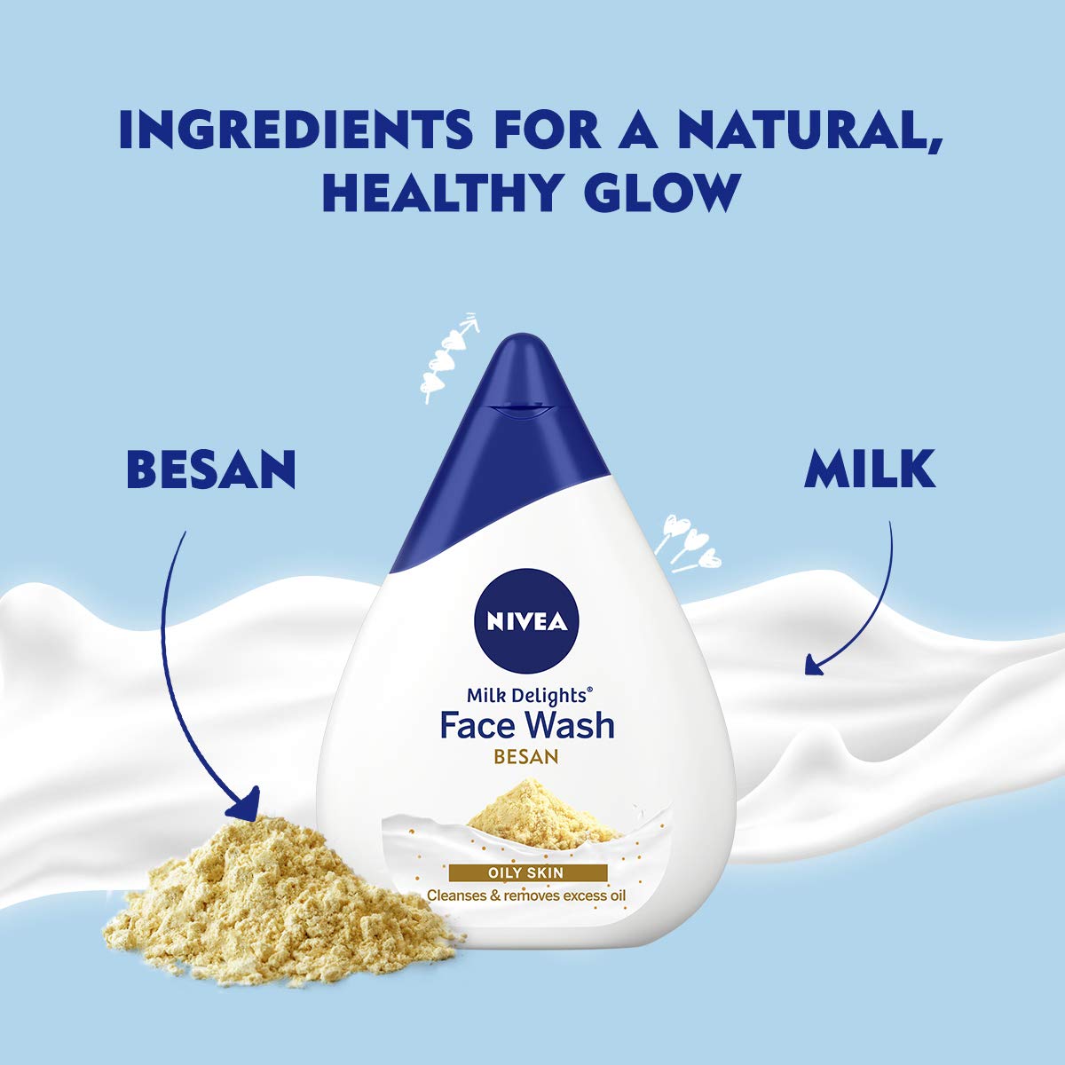 NIVEA Face Wash, Milk Delights Fine Gramflour(Oily Skin), 100ml