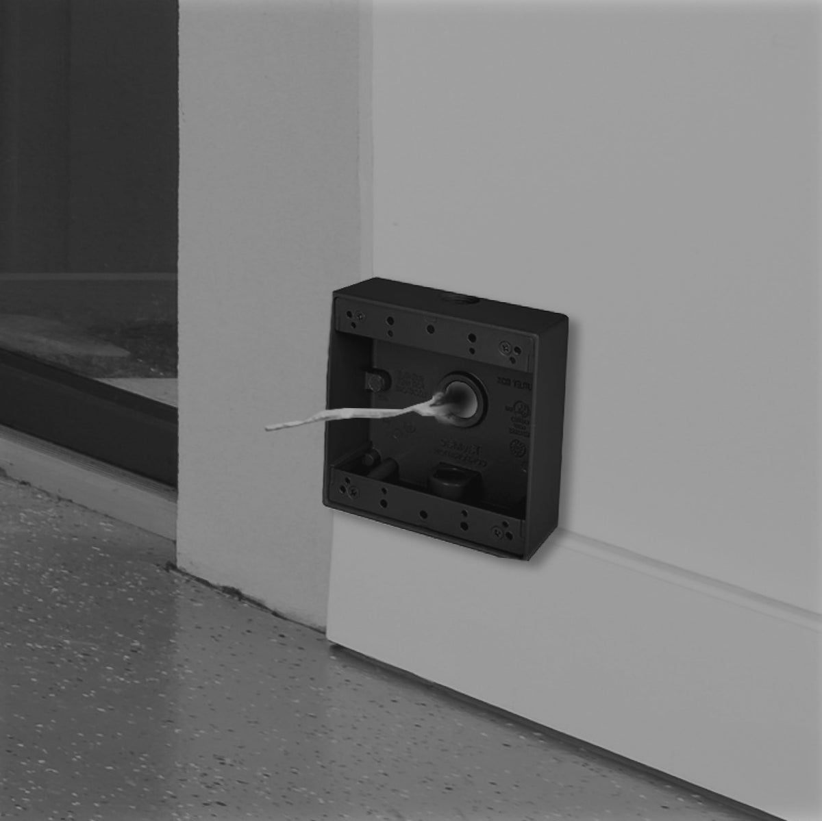 2-Gang Weatherproof Box, Three 1/2 in. Outlets, Bronze