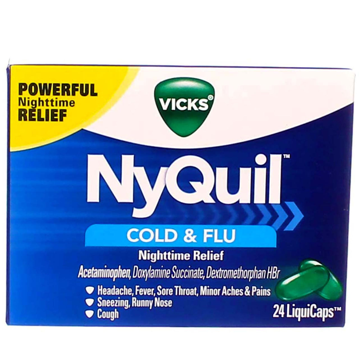 Vicks NyQuil Cold & Flu Nighttime Relief 24 LiquidCaps
