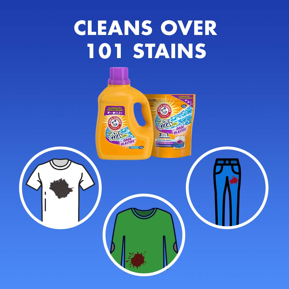 Arm & Hammer Plus Oxiclean Odor Blasters Fresh Burst, Liquid Laundry Detergent, 224 Fl Oz - Pack of 2
