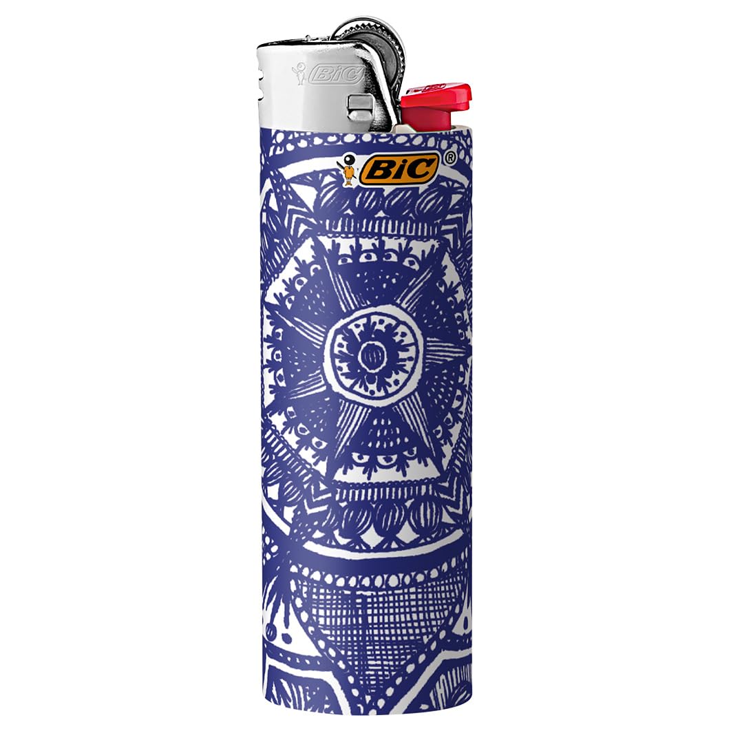 BIC Maxi Pocket Lighter, Special Edition Bohemian Collection, Assorted Unique Lighter Designs, 50 Count Tray of Lighters