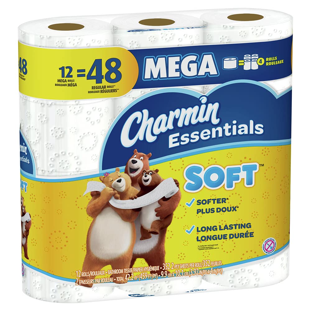 Charmin Essentials Soft Toilet Paper 12 Mega Rolls