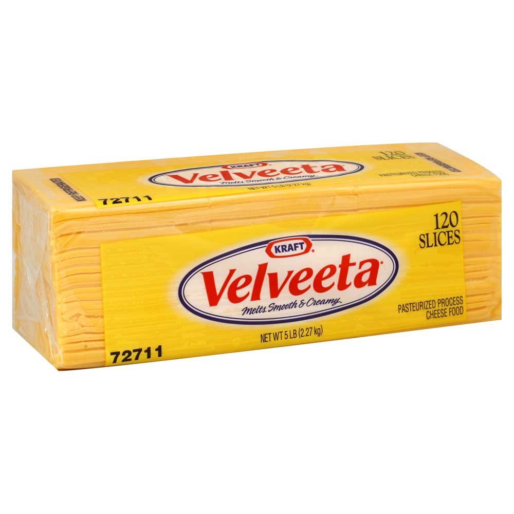 Kraft Velveeta Regular Sliced Cheese, 5 Pound -- 4 per case.