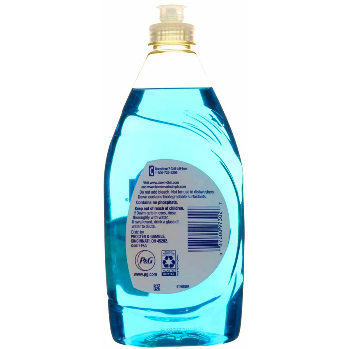 Dawn Ultra Original Dish Detergent Liquid Blu Plastic Squeeze Btl Rp, 16.2 Ounce