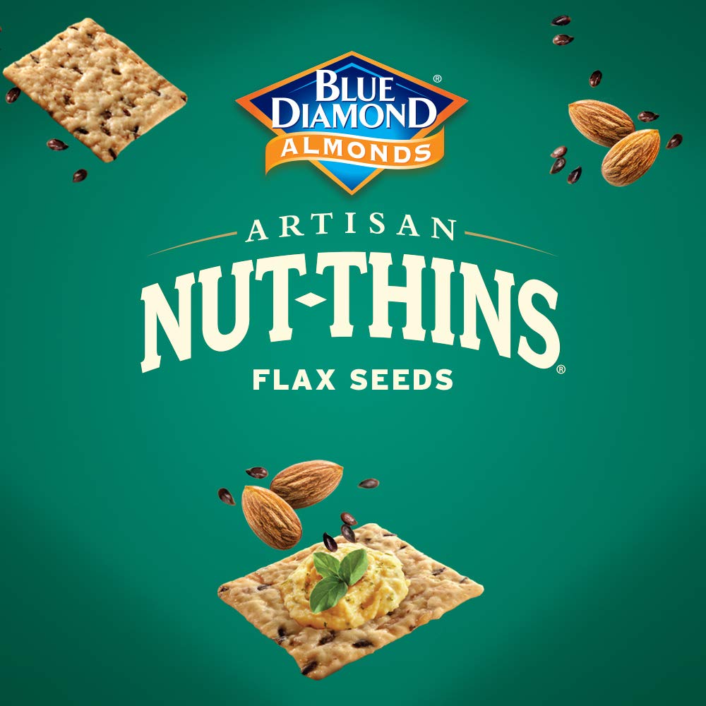 Blue Diamond Almond Artisan Nut Thins Cracker Crisps, Flax Seeds, 4.25 Ounce