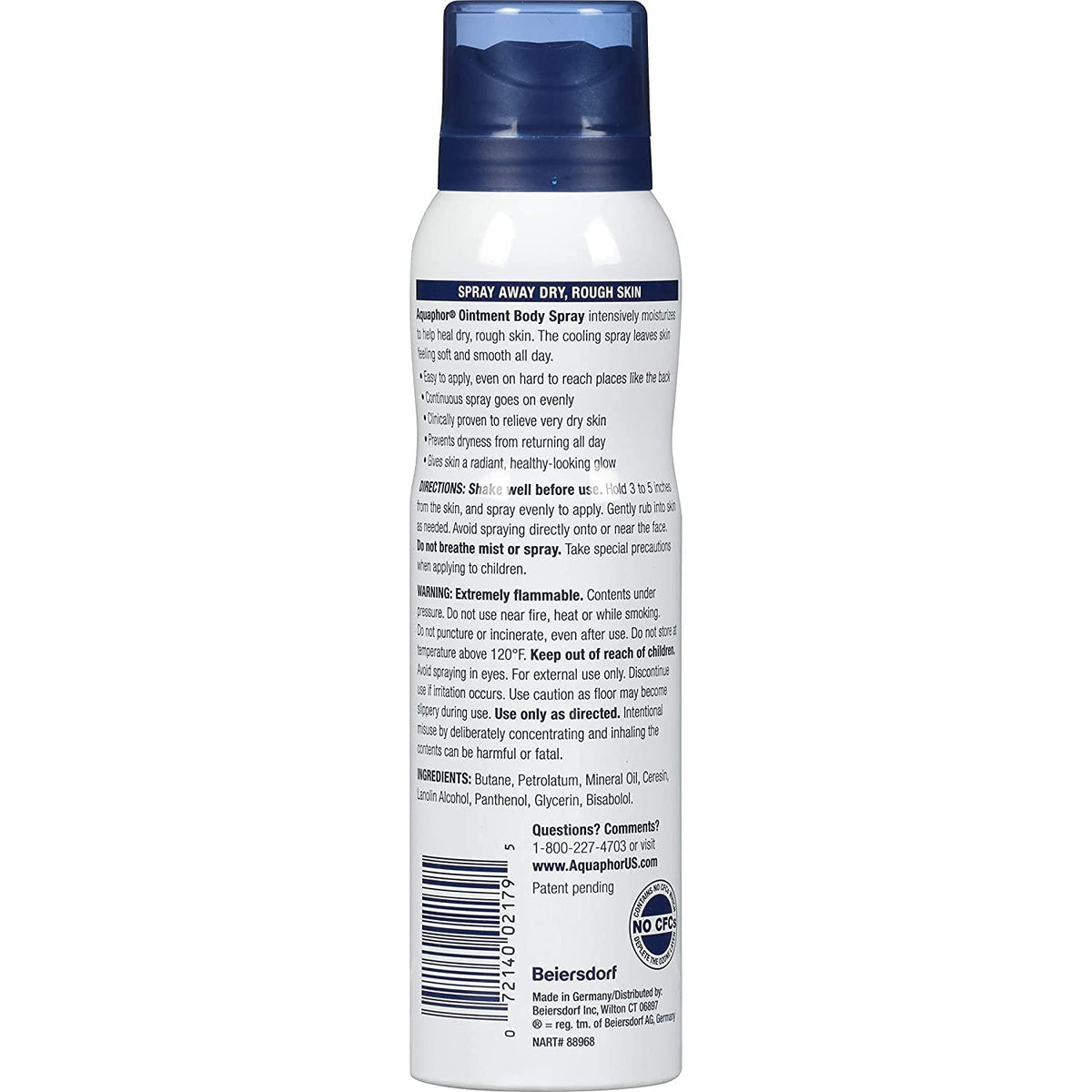 Aquaphor Ointment Body Spray - Moisturizes and Heals Dry, Rough Skin - 3.7 oz. Spray Can, 4 Pack