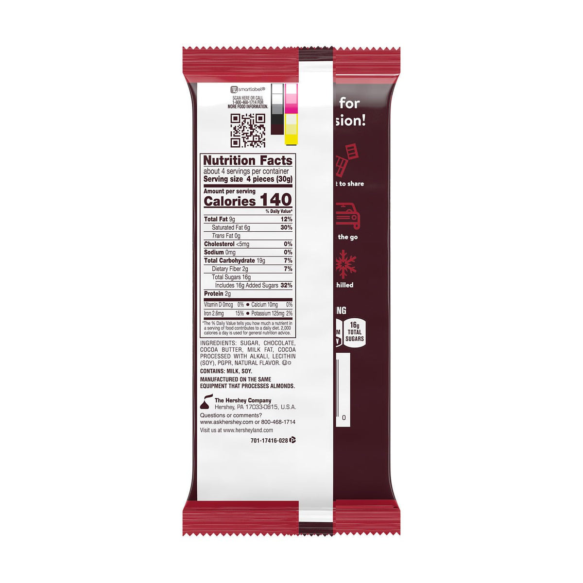 HERSHEY'S SPECIAL DARK Mildly Sweet Chocolate XL, Candy Bars, 4.25 oz (12 Count, 16 Pieces)