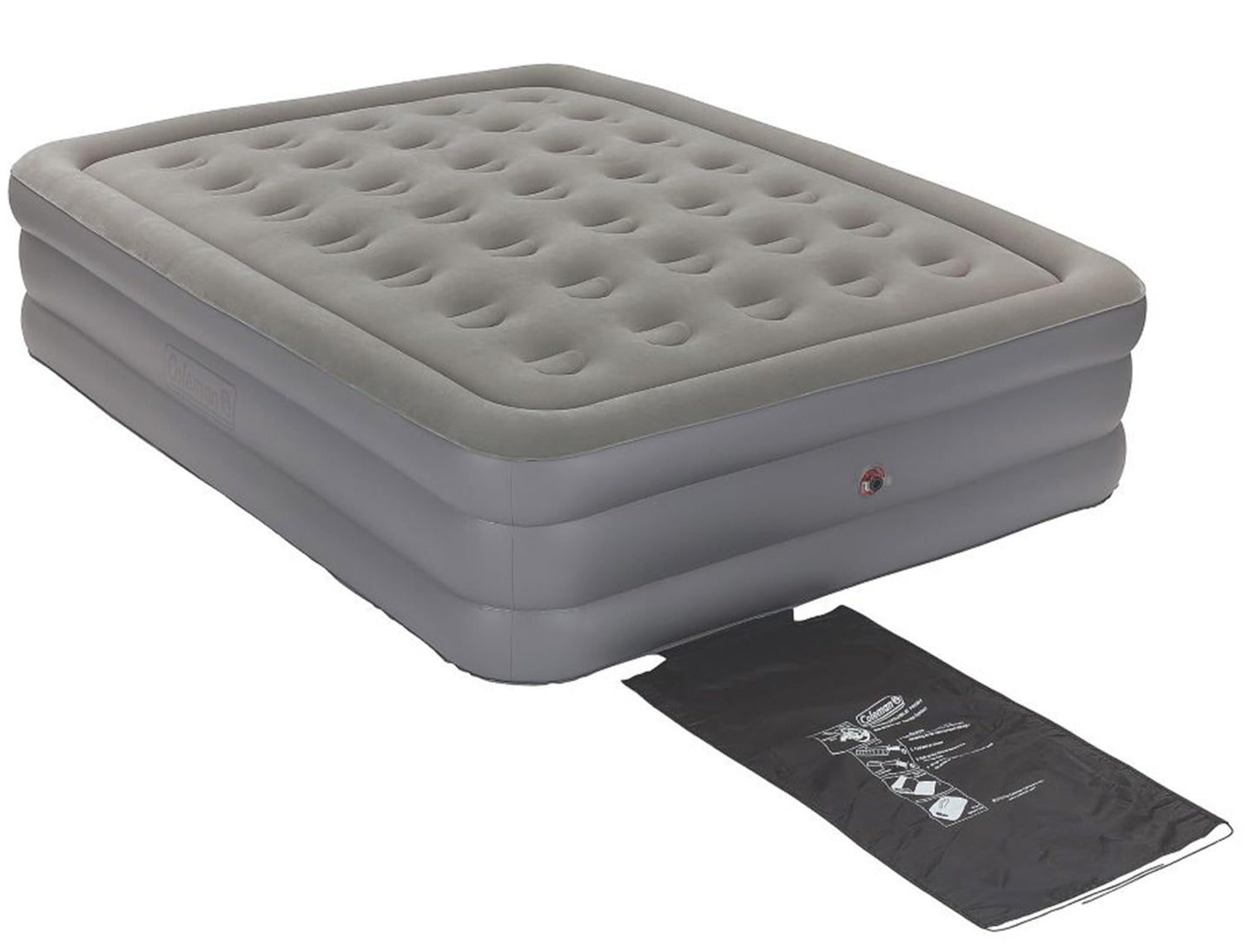 Coleman GuestRest 18" Plush Top Double High Air Mattress Airbed with Integrated Storage System and Carry Bag, Pump Not Included, Queen