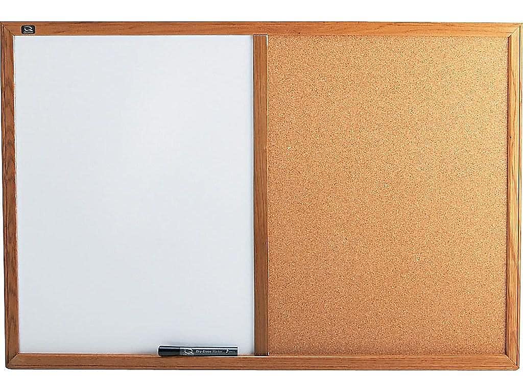 Quartet S553 Dry-erase/Cork Board, 3-Ft x2-Ft, Oak Frame