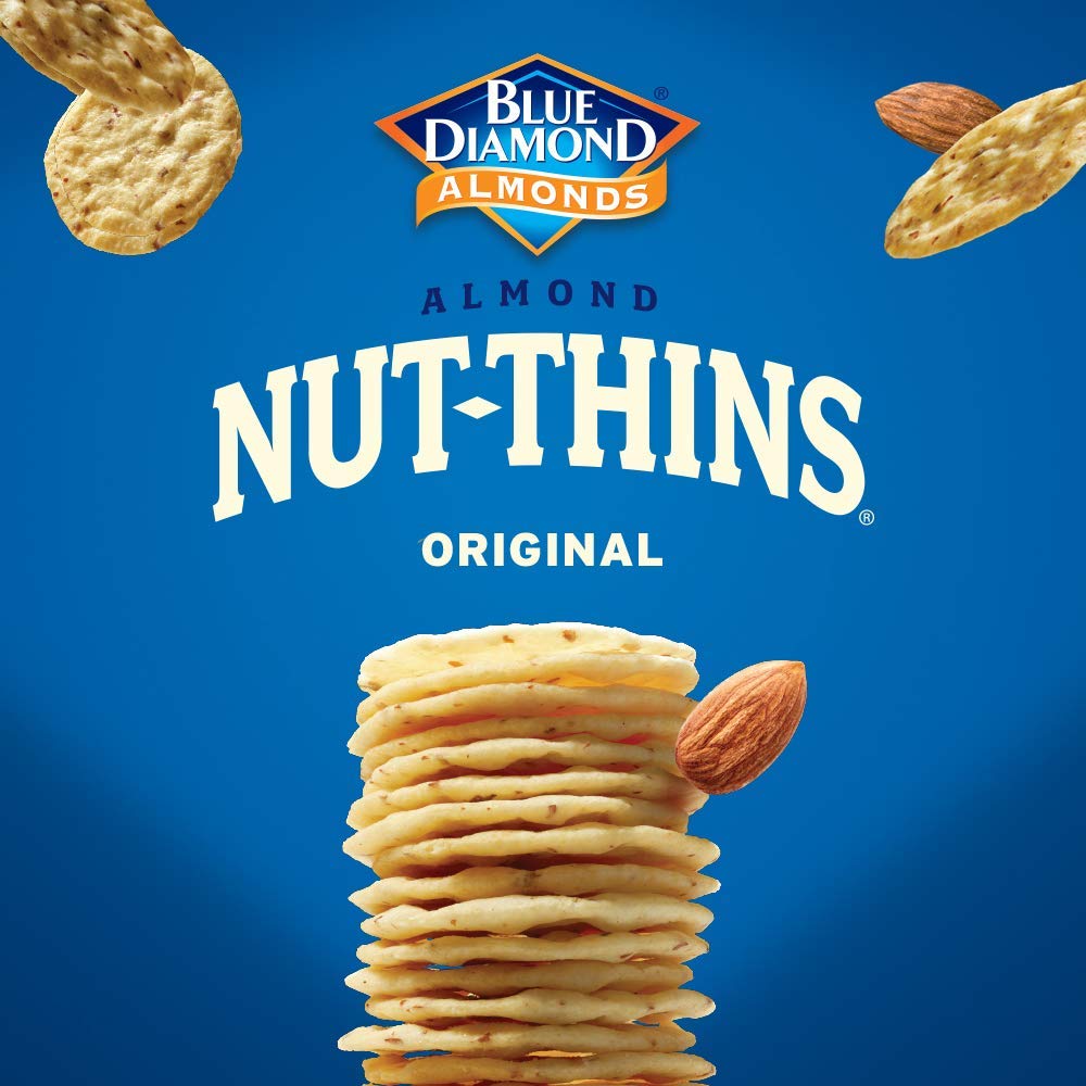 Blue Diamond Almonds Nut-Thins Gluten Free Cracker Crisps, Original, Family Size, 7.7 oz (Pack of 6)