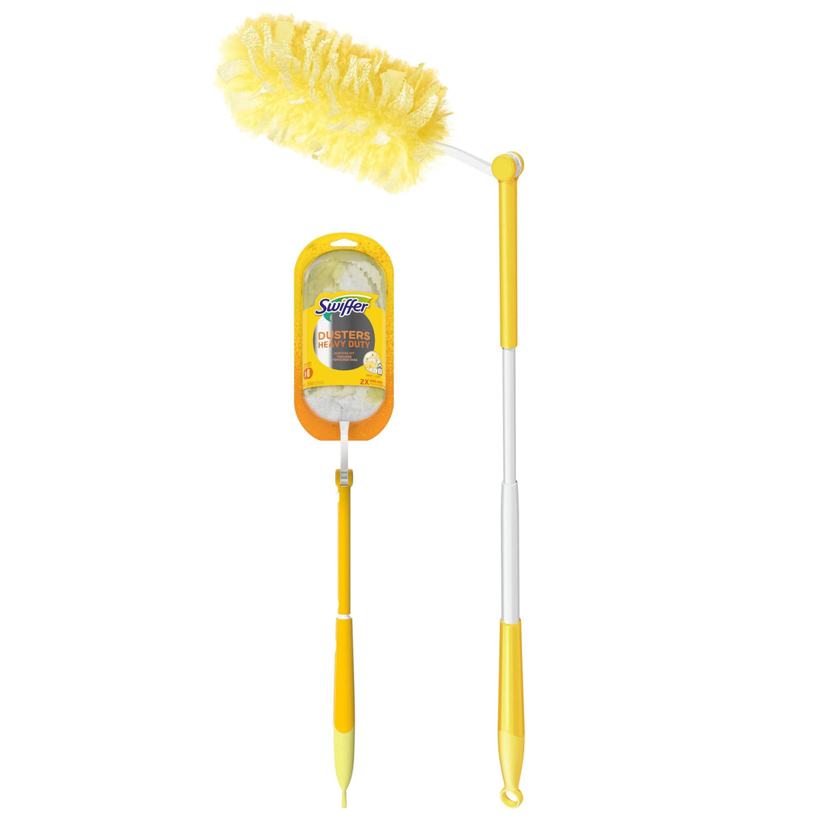 Swiffer Dusters Heavy Duty 3 ft Extended Handle Dusting Kit (1 Duster, 3 Refills)