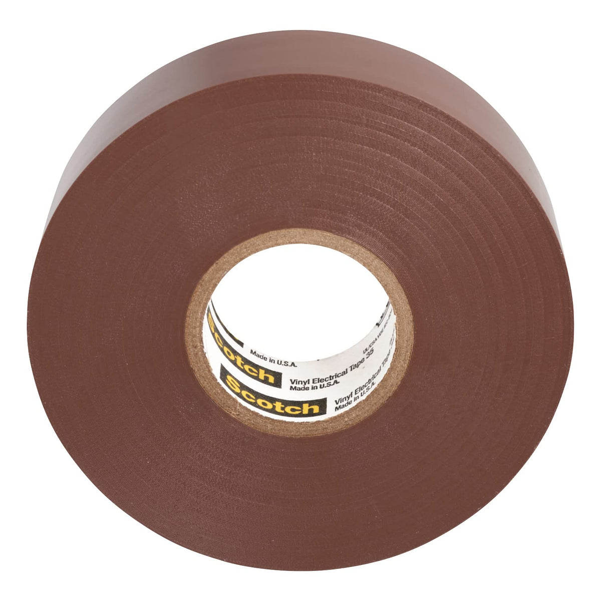 3M Scotch Vinyl Color Coding Electrical Tape 35, 3/4 in x 66 ft, Premium Grade, Flame Retardant, UV Resistant, Electrical and Mechanical Protection, Brown, 7 mil, 1 Roll