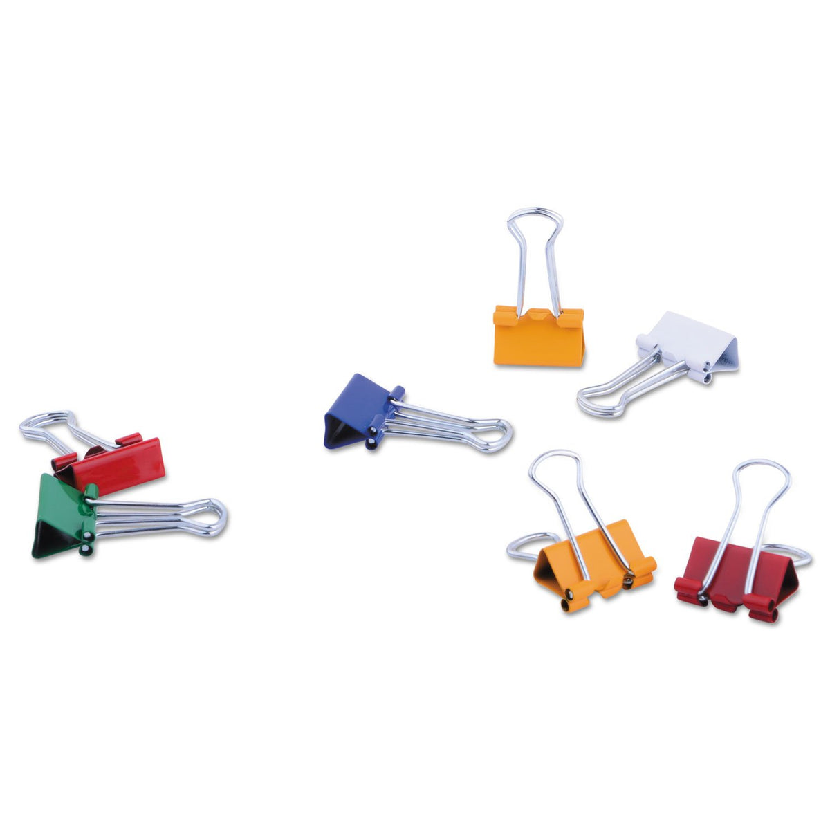 Universal UNV31027 Binder Clips with Storage Tub - Mini, Assorted (60/Pack)