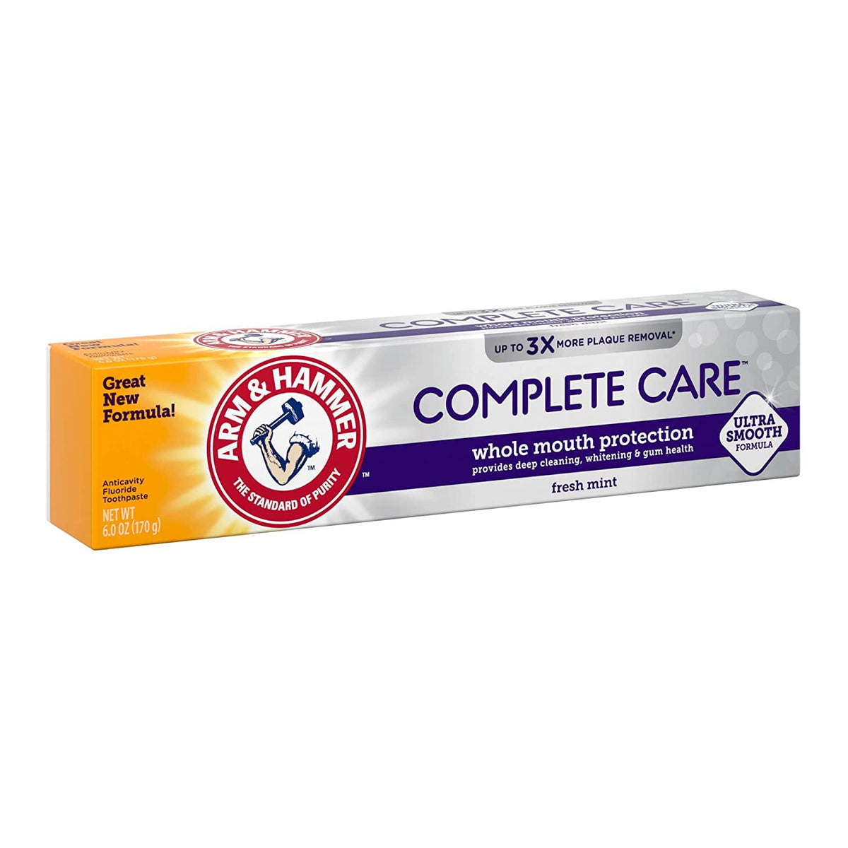 ARM & HAMMER Complete Care Fluoride Anticavity Toothpaste, Fresh Mint 6 oz (Pack of 12)