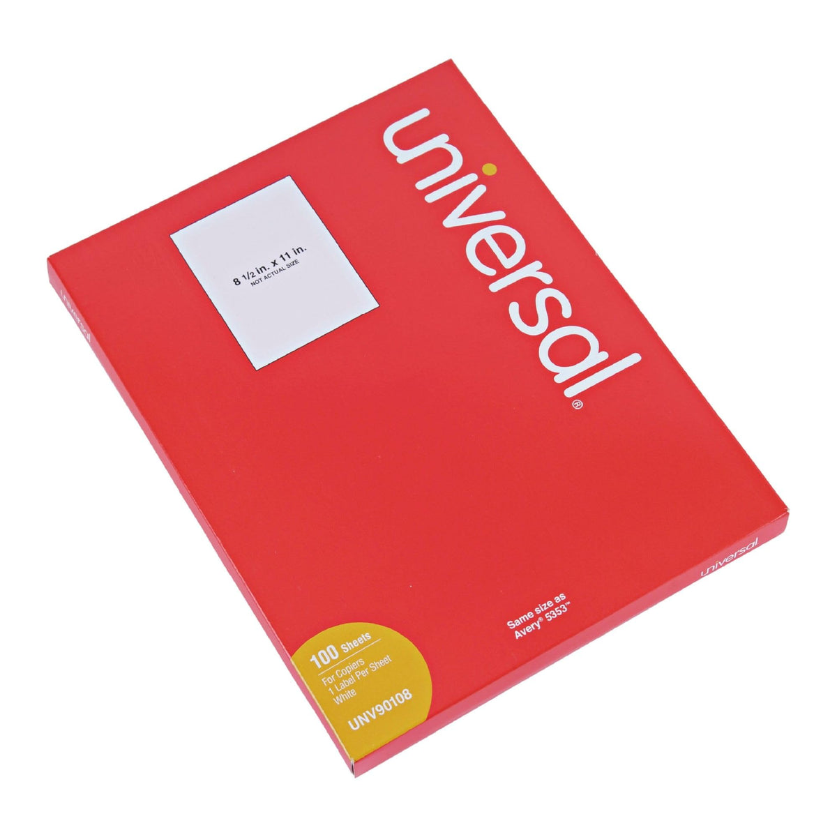 Universal UNV90108 8.5 in. x 11 in. Copier Mailing Labels - White (100/Box)