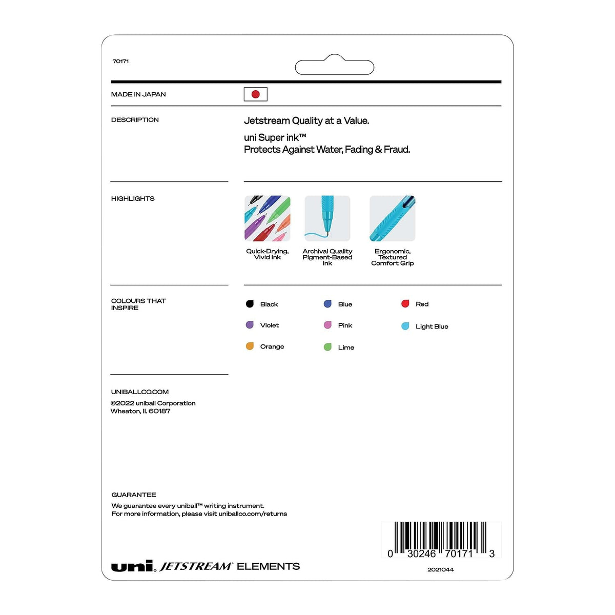 uni-ball Jetstream Elements Ballpoint Pen, Retractable, Medium 1 mm, Assorted Ink and Barrel Colors, 12/Pack