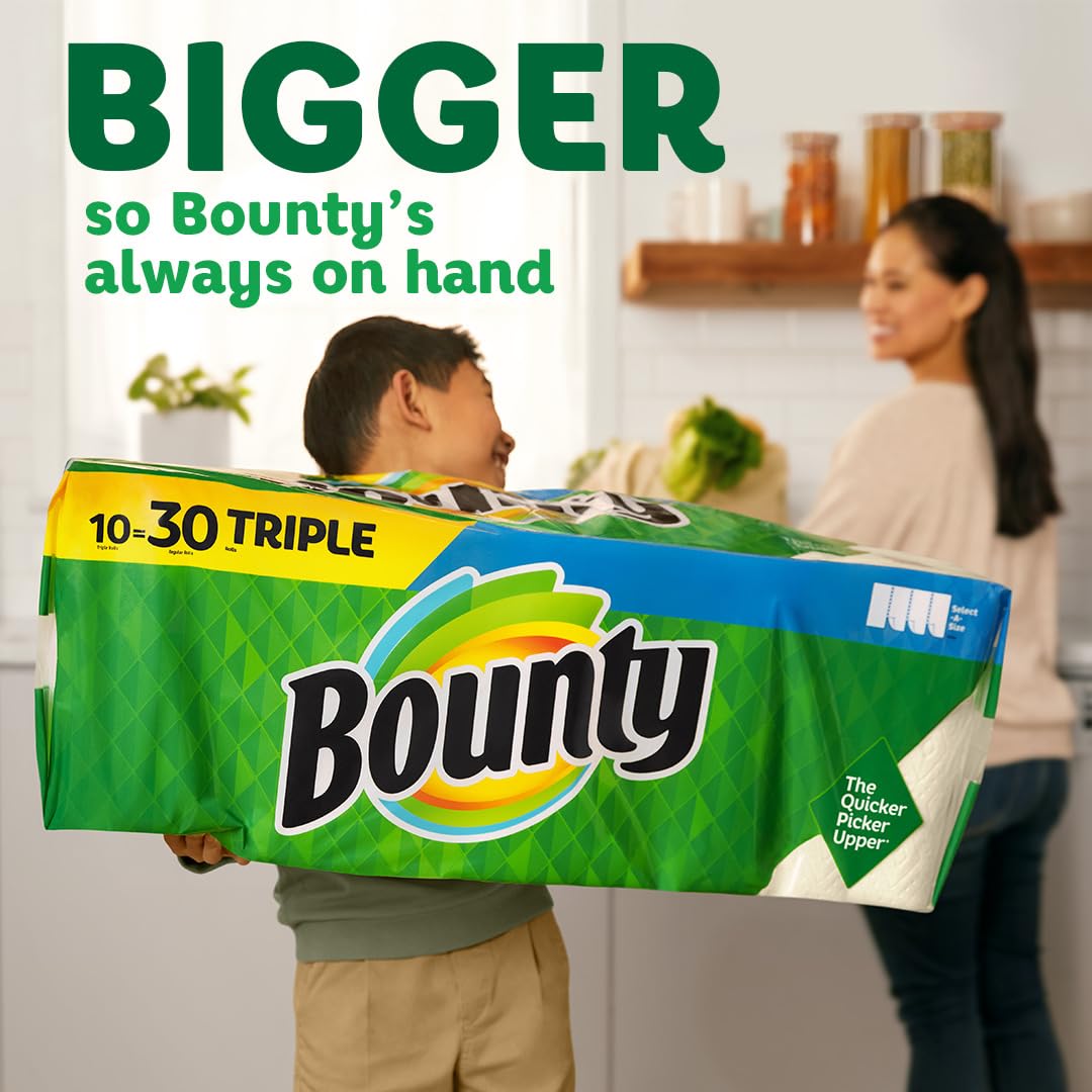Bounty Select-A-Size Paper Towels, 6 Triple Rolls, White, 135 Sheets Per Roll