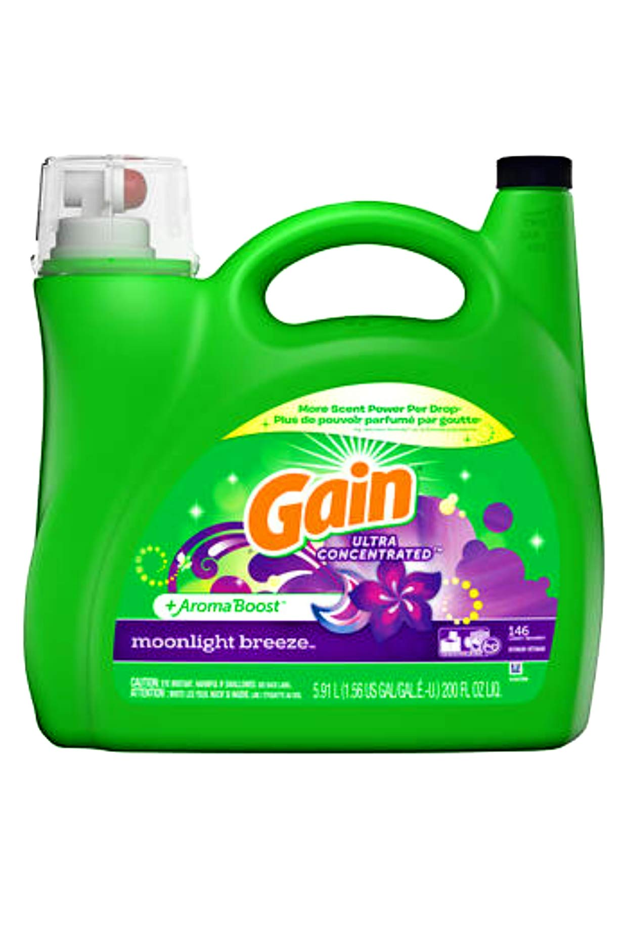 2 set- Gain Detergent Ultra Concentrated Aroma Boost Moonlight Breeze 146 Load 200 fl oz