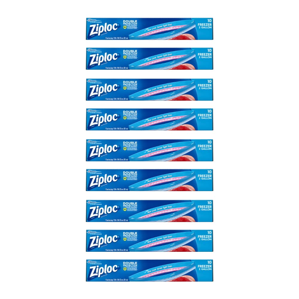 Ziploc Freezer Bags, 2 Gallon, 10 CT (Pack - 9)