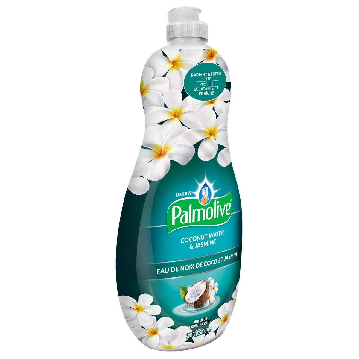 Palmolive Ultra Liquid Dish Soap | Soft Touch on Hands | Tough-on-Grease | Concentrated Formula | Coconut Water & Jasmine Scent - 20 Ounce Bottle (Pack of 2)