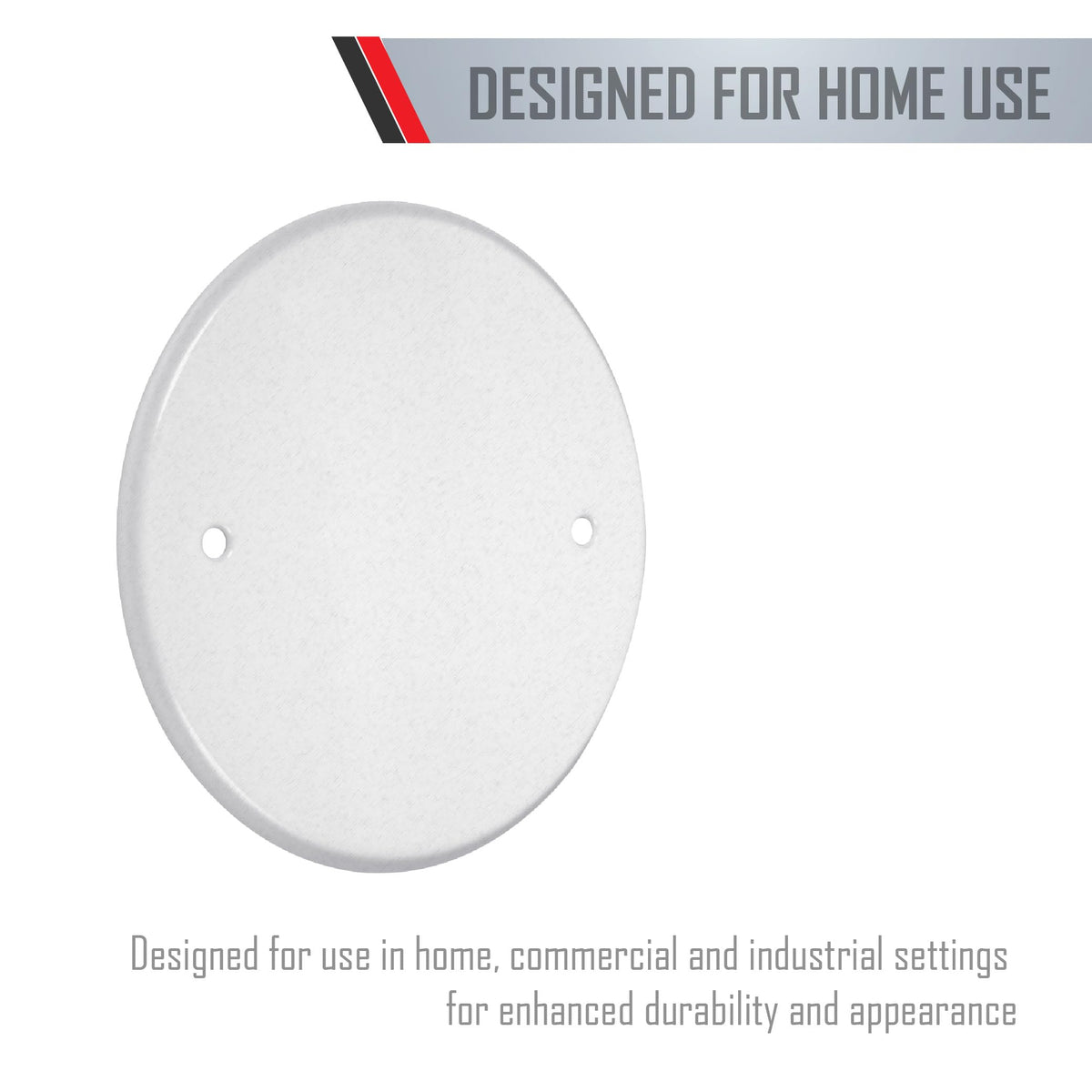 TayMac LPB3325 Flat Blank 5-Inch Round Standard Metallic Wallplate, White