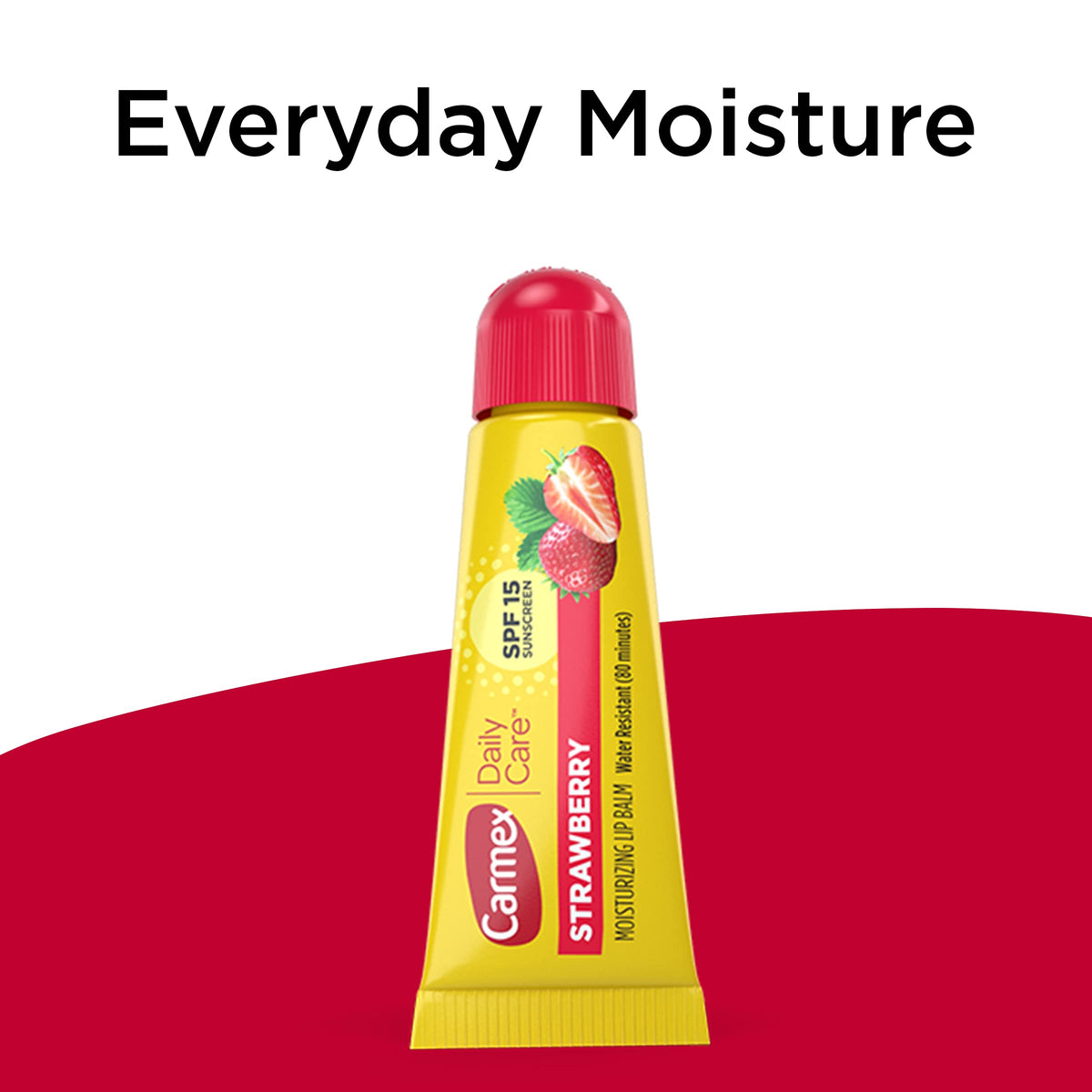 Carmex Daily Care Moisturizing Lip Balm with SPF 15, Strawberry Lip Balm Tubes, 0.35 OZ Each - 3 Count (Pack of 6)