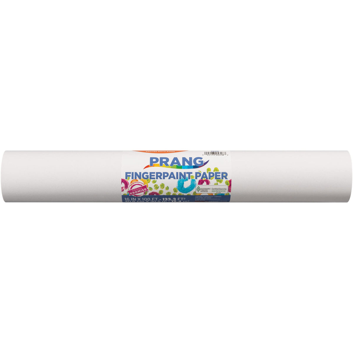 Prang (Formerly Art Street) Fingerpaint Paper Roll, White, 16" x 100', 1 Roll