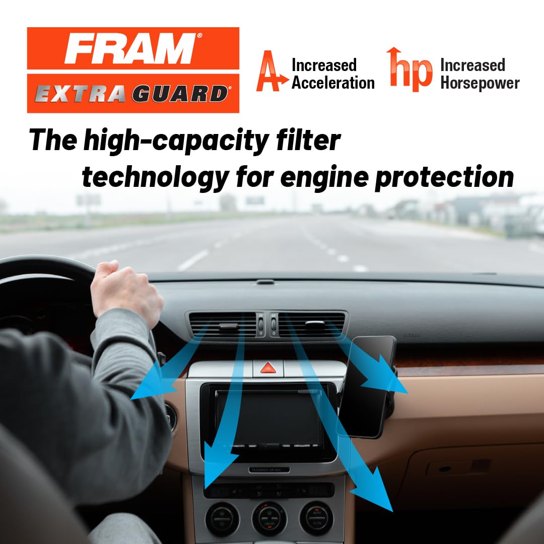 FRAM Extra Guard CA9115 Replacement Engine Air Filter for Select Toyota, Scion and International Models, Provides Up to 12 Months or 12,000 Miles Filter Protection