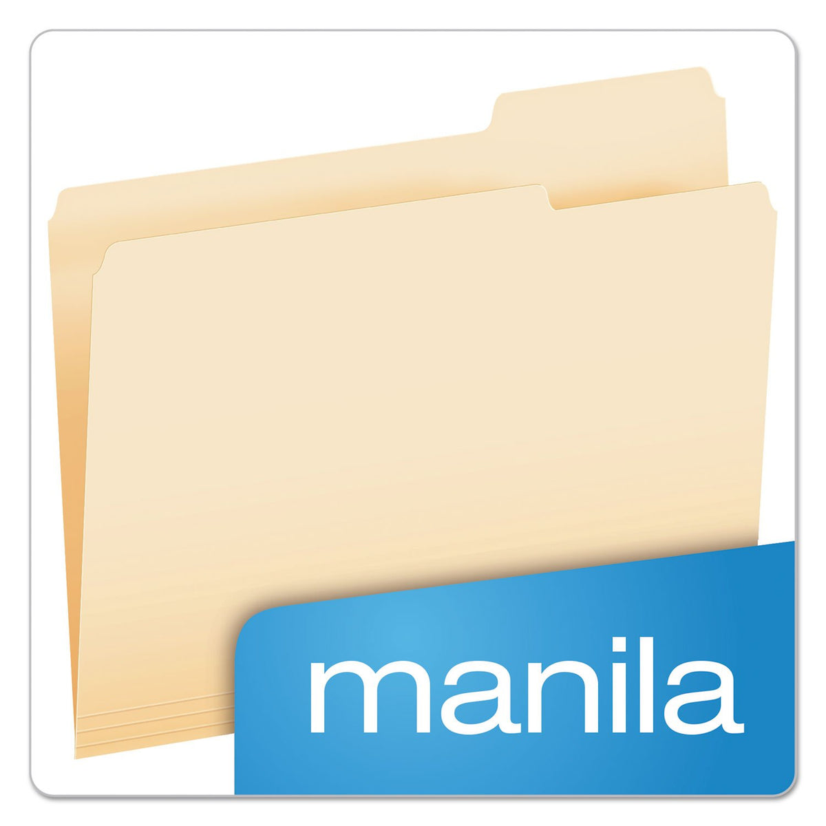 Pendaflex Essentials 752133 File Folders, 1/3 Cut, Third Position, Top Tab, Letter, Manila, 100/Box