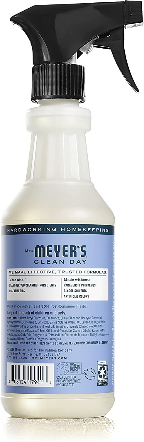 Mrs. MEYER'S Kitchen Set, Dish Soap, Hand Soap, and Multi-Surface Cleaner, 3 CT (Bluebell)