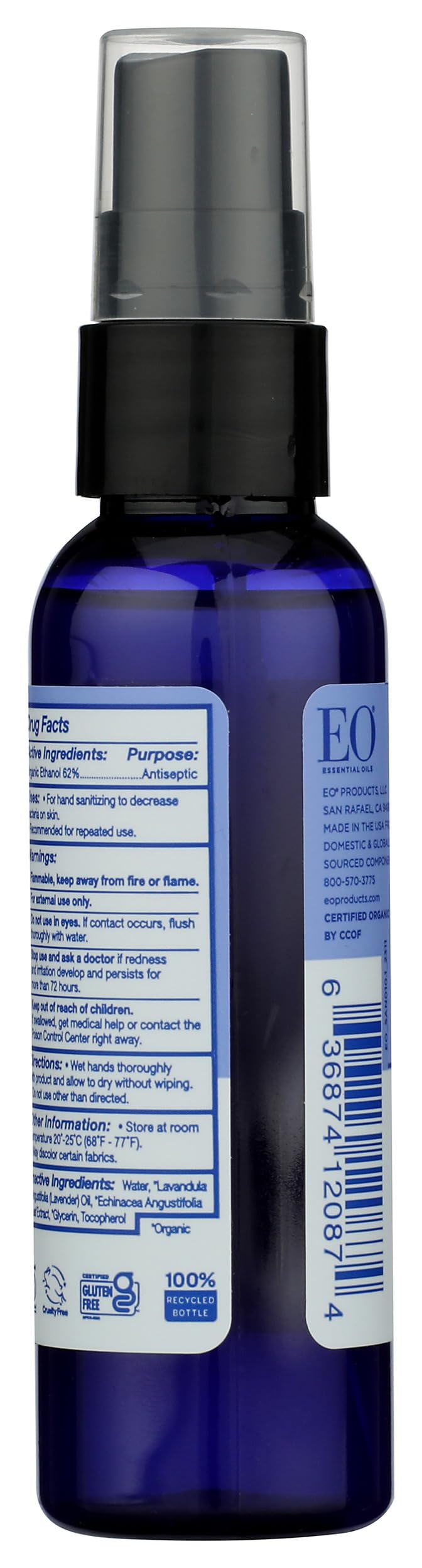 EO Hand Sanitizing Spray Organic Lavender 2 oz Liquid