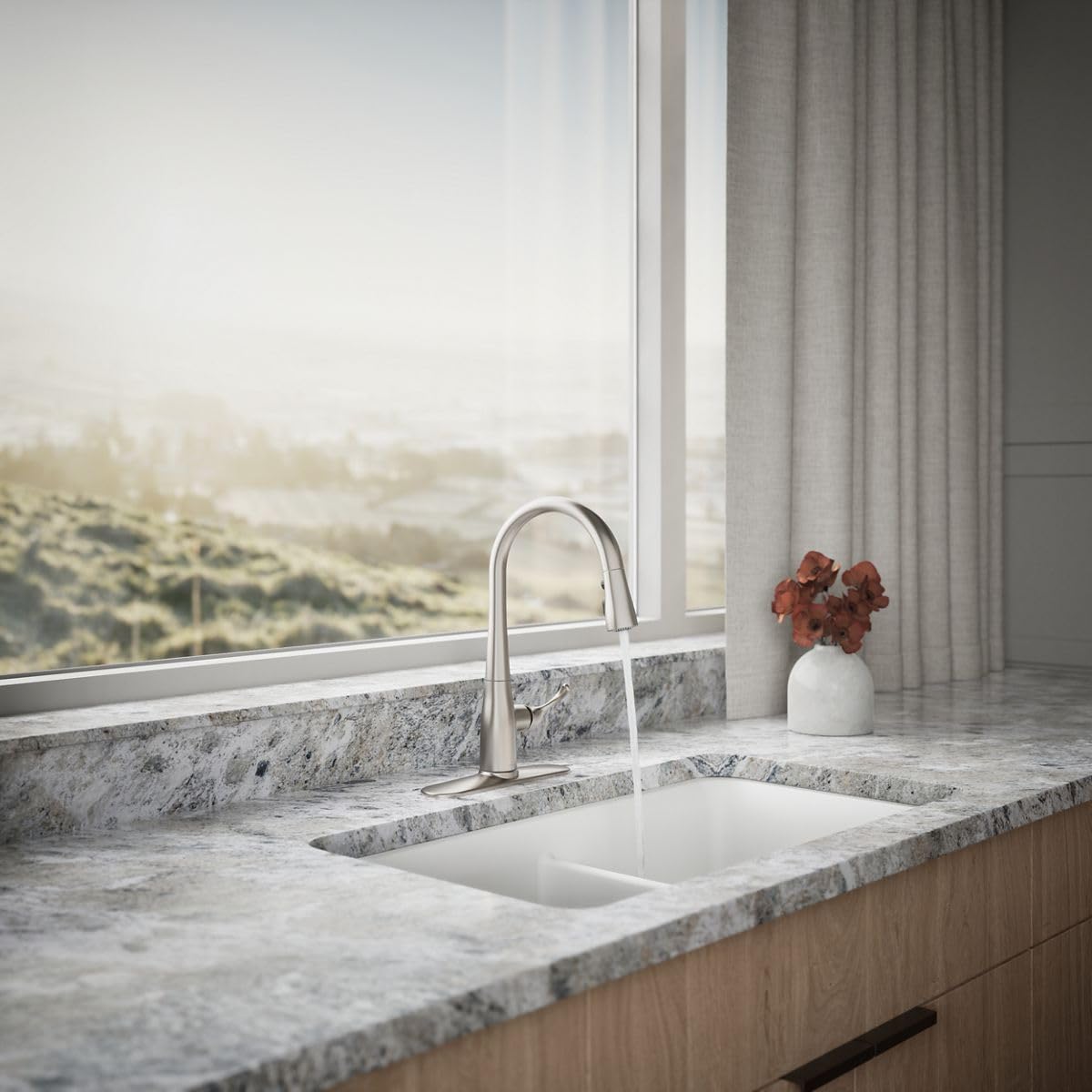 KOHLER K-597-VS Simplice Kitchen Faucet, One Size, Vibrant Stainless