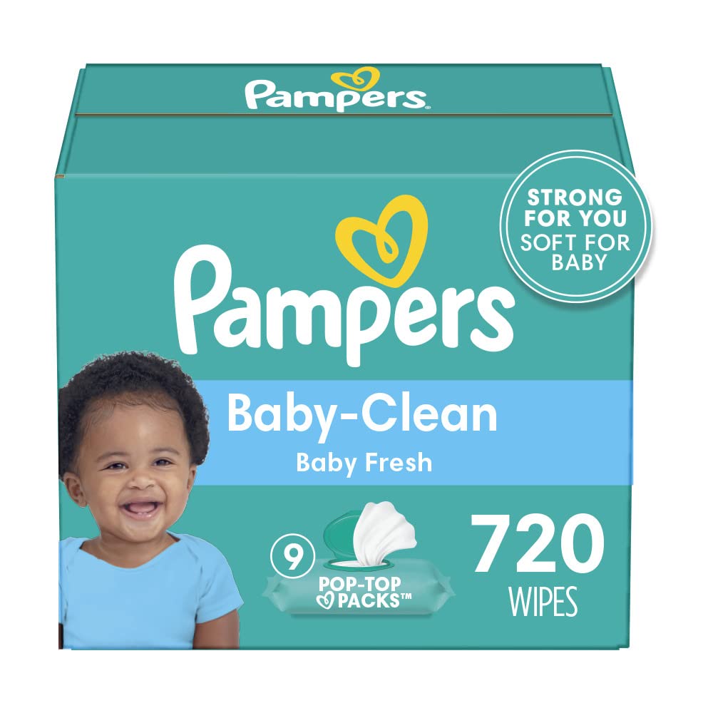 Pampers Baby Wipes Baby Fresh Scented 9X Pop-Top Packs 720 Count