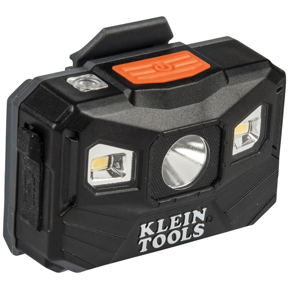 Klein Tools 56048 Rechargeable LED Headlamp, Adjustable Fabric Strap, 400 lms, All-Day Runtime, for Work, Running, Outdoor Hiking